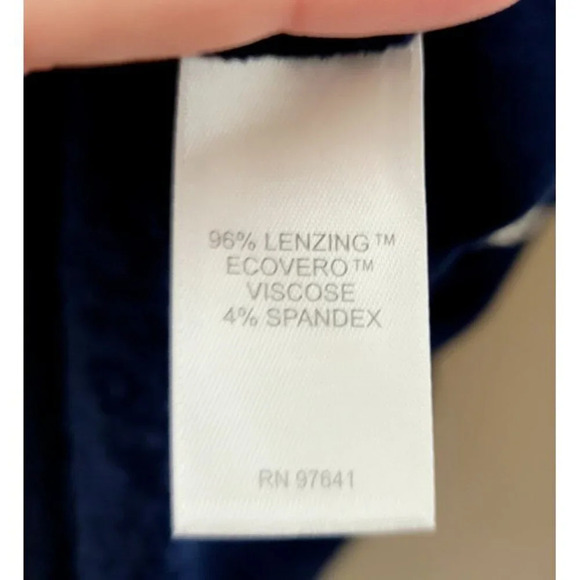 Pure Jill Tranquility Fleece Whipstitched Top Sz L Blue Soft Stretch Long Sleeve - Picture 5 of 11